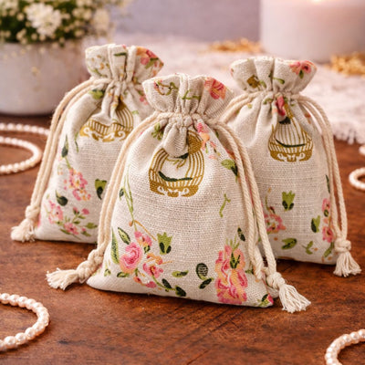 Drawstring Mini stylish Storage Potli pouches for Small Jewelries, Money, Paper Notes Women Wallet, Gift Bags, Christmas return gift