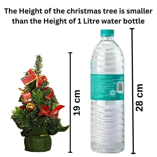 1 Pcs Artificial Mini Decorative Christmas Tree Beautiful Pine Tree Miniature | Snow-Flocked Xmas Tree for Gifting, Home, Office, Tabletop & Christmas Decoration.