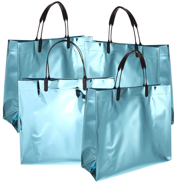SATYAM KRAFT Extra Large Size shiny BLUE(42X50X14 cm) Foil PVC Bags With Handle Gift Paper bag, Carry Bags, gift For Valentine Gifting, marriage Return Gifts, Birthday, Wedding, Party, Season's Greetings