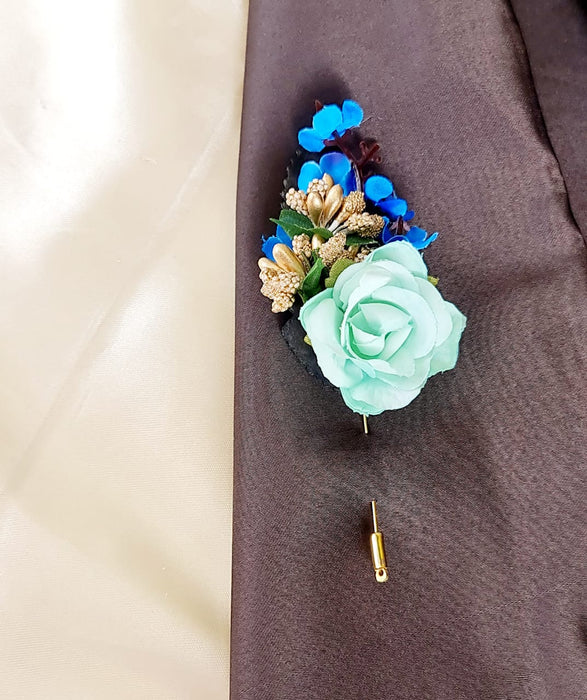 6 Pcs Blue Flower Brooch Pins for wedding decoration Wedding ceremony Brooch pin for wedding.