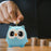 1 Piece Ceramic Owl Design Gullak Piggy Bank for Rupees Savings - Coin Storage Tip Box Ideal for Kids and Adults - Money Kilona Pikibank ATM Coinbox Gulak (Pack of 1) (Blue)