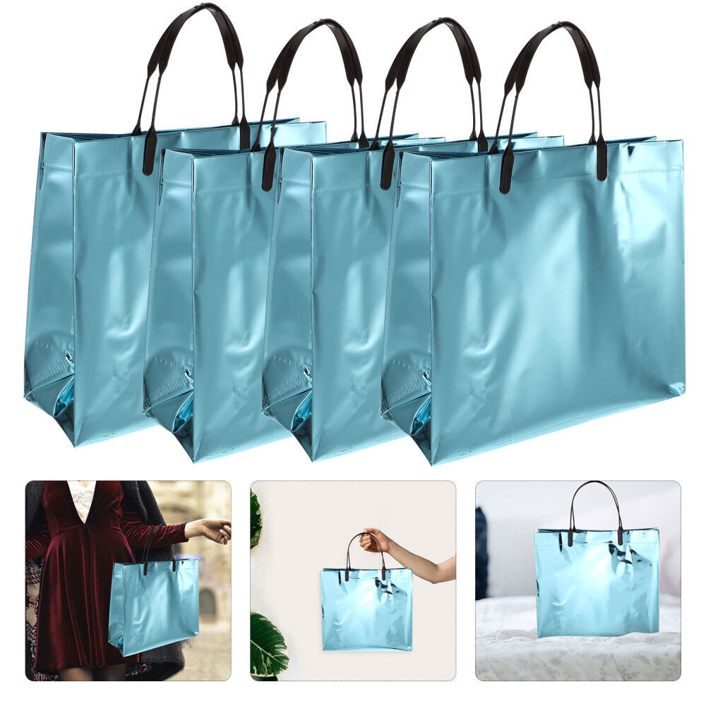 SATYAM KRAFT Large Size shiny BLUE(33X44X11 cm) Foil PVC Bags With Handle Gift Paper bag, Carry Bags, gift For Valentine Gifting, marriage Return Gifts, Birthday, Wedding, Party, Season's Greetings