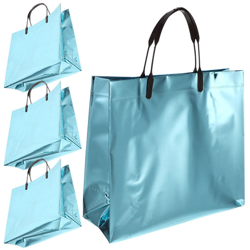 Extra Large Size shiny BLUE(42X50X14 cm) Foil PVC Bags With Handle Gift Paper bag, Carry Bags, gift For Valentine Gifting, marriage Return Gifts, Birthday, Wedding, Party, Season's Greetings