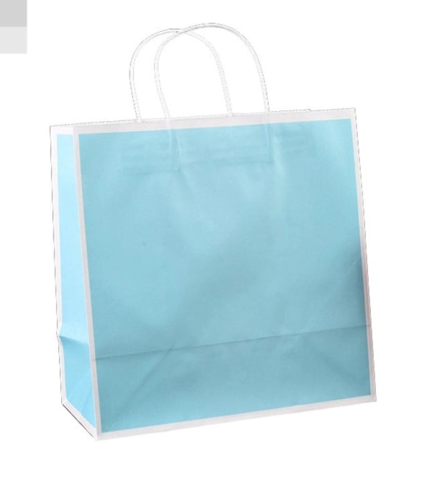 Large Size Aqua blue(10.5X12.5X4 inch) Paper Bags With Handle Gift Paper bag, Carry Bags, gift For Valentine Gifting, marriage Return Gifts, Birthday, Wedding, Party, Season's Greetings
