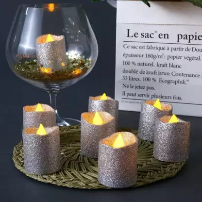 Acrylic Glitter Votive led Candle Tea Light Candle Candle 12 pcs