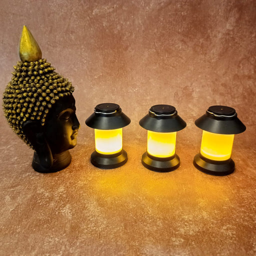 3 pcs Flameless Led Tea Light Piller Candle for Home Decoration, Gifting, House, Light for Balcony, Room, Birthday, Diwali, Festival Decorative (small)