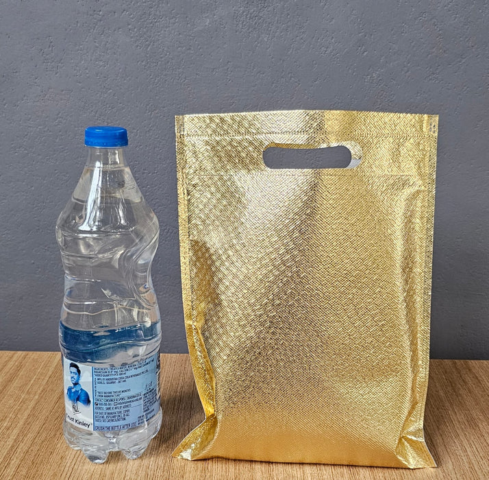 Small Size Non Woven Fabric Bag With Handle 29.5 x 22 cm Gift Paper bag, Carry Bags, gift bag, gift for Birthday, gift for Festivals, Season's Greetings and other Events(Gold)