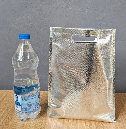 20 Pcs Small Size Non Woven Fabric Bag With Handle 29.5 x 22 cm Gift Non Woven Fabric bag, Carry Bags, gift bag, gift for Birthday, gift for Festivals, Season's Greetings and other Events(Silver)