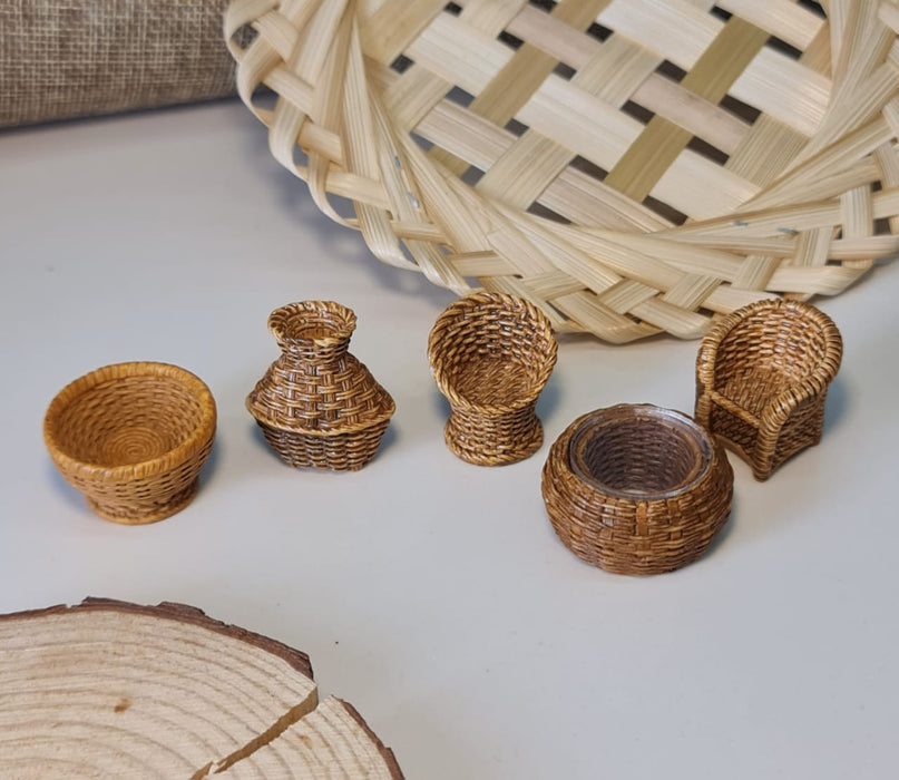 PACK OF 2 Set of Resin Furniture Miniature Set for Home, Bedroom, Living Room, Office, Restaurant Decor, Figurines and Garden Decoration Items, Project