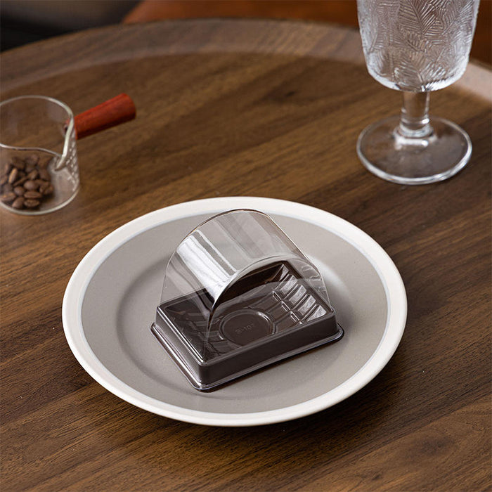Clear Swiss Roll Box with Black Base for Cake Roll, Pastry, Chocolate, Dessert, Bakery Packing, Party & Café Packaging