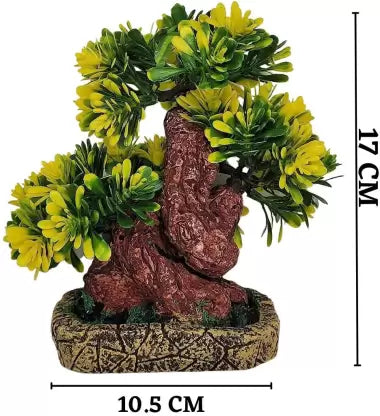 1 Piece Artificial Bonsai Tree with Designer Pot for Home Decoration Bonsai Artificial Plant with Pot  (18 cm, Green)