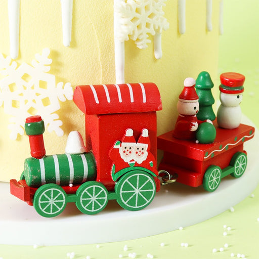 1 Pcs Wooden Train Miniature Decoration  | Santa Claus & Snowman Figurines for Table, Home Decor, Kids Gifting, Showpiece,Miniature