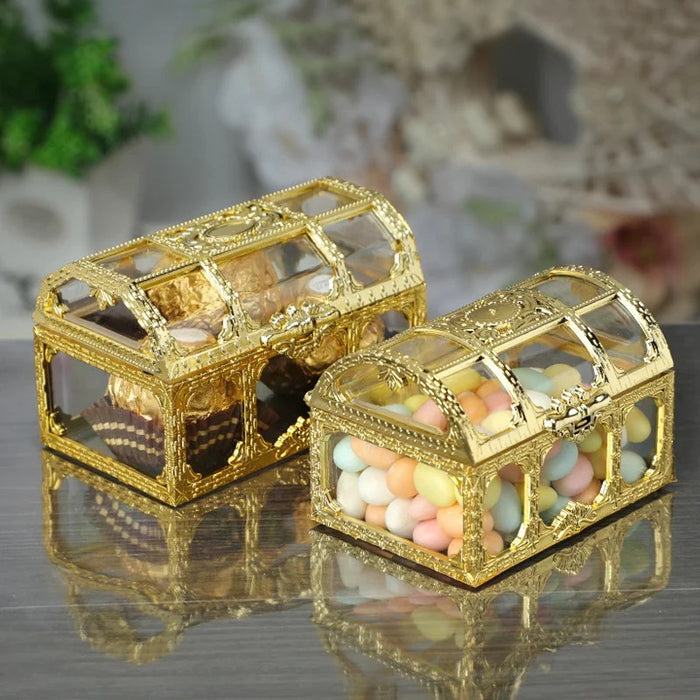 Big Golden Decorative Box For Mini Storage,Wedding gift,Return Gift, Christmas Decoration items, Ring Jewelry Trinket Box, Candy Storage Container Case DIY (Golden Boxes) (Big)