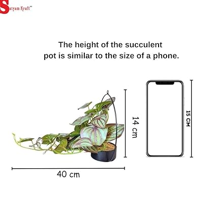 1 Pc Artificial Succulent plant with aesthetic Metal Vase - Home Decor