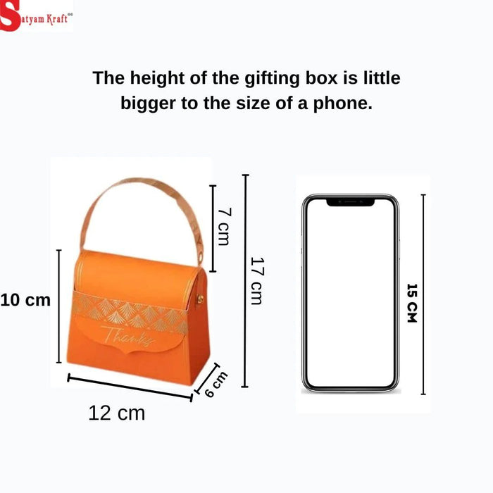 40 pcs Decorative Folding Storage Box/ Purse style for Return Gift, Birthday, Valentine's Day - Boxes, Perfect for Packing Chocolate, Dry Fruits, and Invitations (Orange)