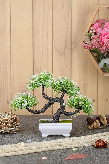 SATYAM KRAFT 1 Pc Artificial Bonsai Tree With Designer Pot for
