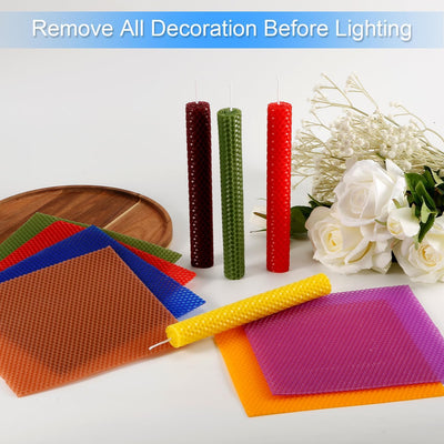 2 Pcs Random Colour Honeycomb Beeswax Sheets (20x20 cm) for Candle Making | DIY Natural Wax Craft Sheets for Handmade Candles, Art, Craft Projects & School Activities (Pack of 2)