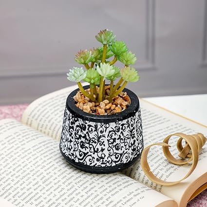 1 PC Mini Green Artificial Indoor Succulent with Aesthetic Ceramic Pot to Add Charm to Your Homedecor