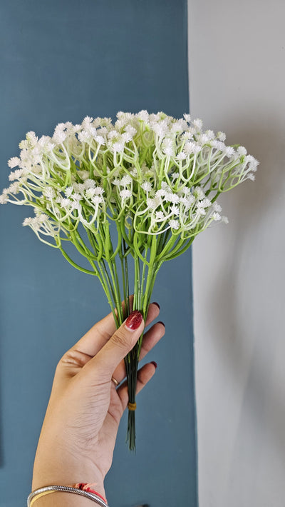 1 Bunch(20 Sticks) Artificial Baby’s Breath Gypsy Flowers | Gypsophila Bouquet for Home Decor, Bedroom, Balcony, Garden, Birthday Surprise & Wedding Décoration (28.5 cm)