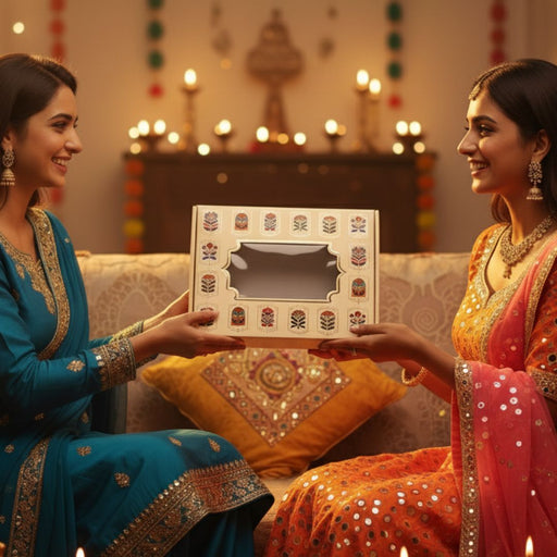 5 Pcs White Gift Hamper Box with Paper Bag Style Cover – Premium Packaging for Gifting & Hampers