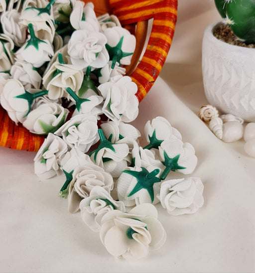 50 Pcs Small Beautiful stemless Artificial Flowers Roses for Decorating Purposes and DIY, Crafting, Home Decor, Festival, Pooja Room, Diwali Decoration, Potpourri