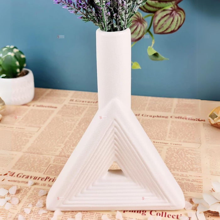 1 Pcs Ceramic Flower Vase Pot for Flowers, Gifing, Home Decor, Bedroom, Office, Table, Living Room, Decoration Items