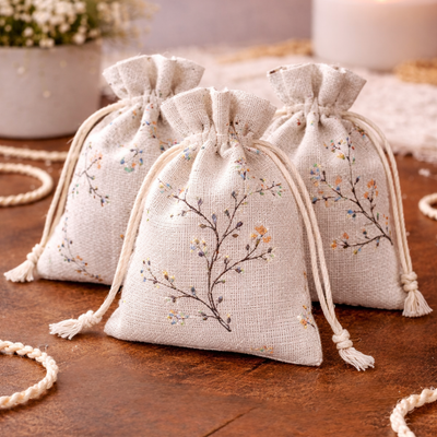 Drawstring Mini stylish Storage Potli pouches for Small Jewelries, Money, Paper Notes Women Wallet, Gift Bags, Christmas return gift