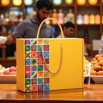 5 Pcs Yellow Gift Hamper Box – Affordable Festive Packaging, Big Size 12 x 10 x 3 Inch