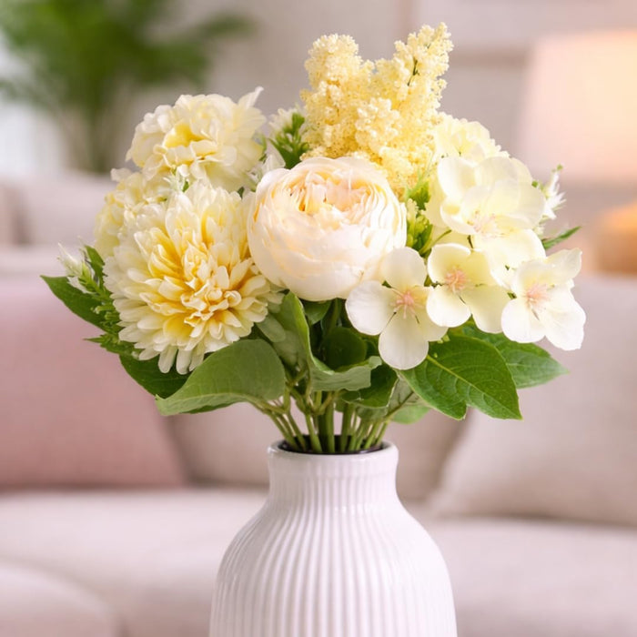 Artificial Multiflora Flower Roses Sticks Bunch decorative items for Decoration, Craft Items Corner (Without Vase Pot)