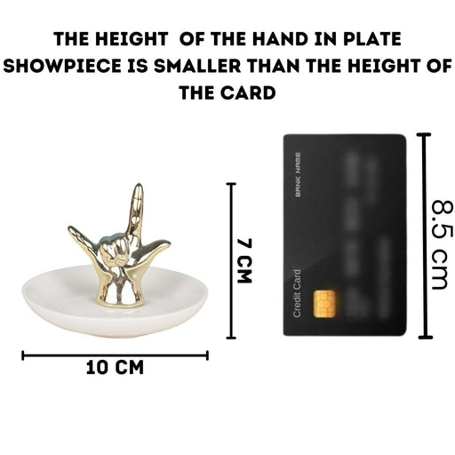 1 Pcs Hand in Plate Ceramic Ring Holder Jewellery Holder Showpiece for Home Decor, Statue, Living Room, Decorative Gift Item, Table Decor,Centre Piece, (Pack of 1) (Model 4)