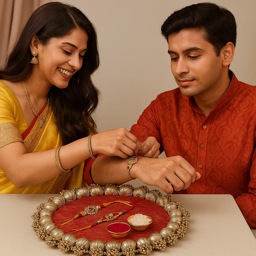 JUMKHI PLATTER Set of 3 for Rakhi, Diwali Decor, Rangoli ,Centre table decoration.