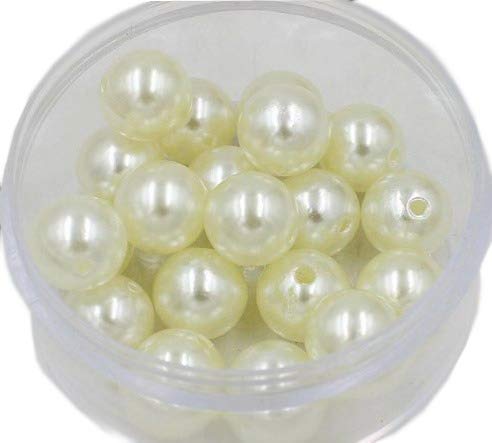 SATYAM KRAFT Moti (Off-White) (4 mm) 600 PCS Pearl, Crafts Artificial Pearl Beads for Artificial Jewellery Making, Beading, Crafting, Scrap Booking and Hand Embroidery Materials DIY Jewellery