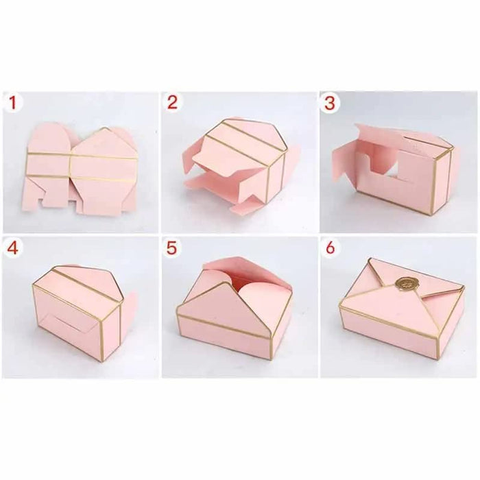 40 Pcs Small Decorative Folding Storage Box for Return Gift, Birthday, Boxes, Perfect for Packing Chocolate, Dry Fruits, and Invitations