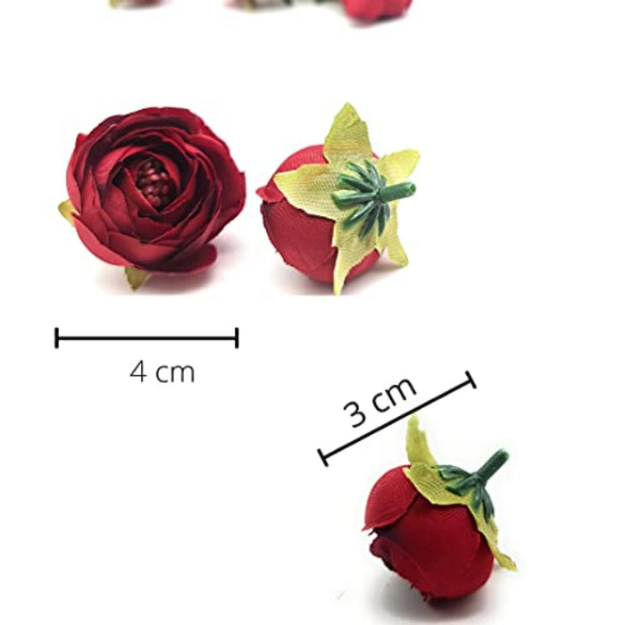 SATYAM KRAFT 12 pcs Artificial Peony Head Rose Flowers, 4 cm.
