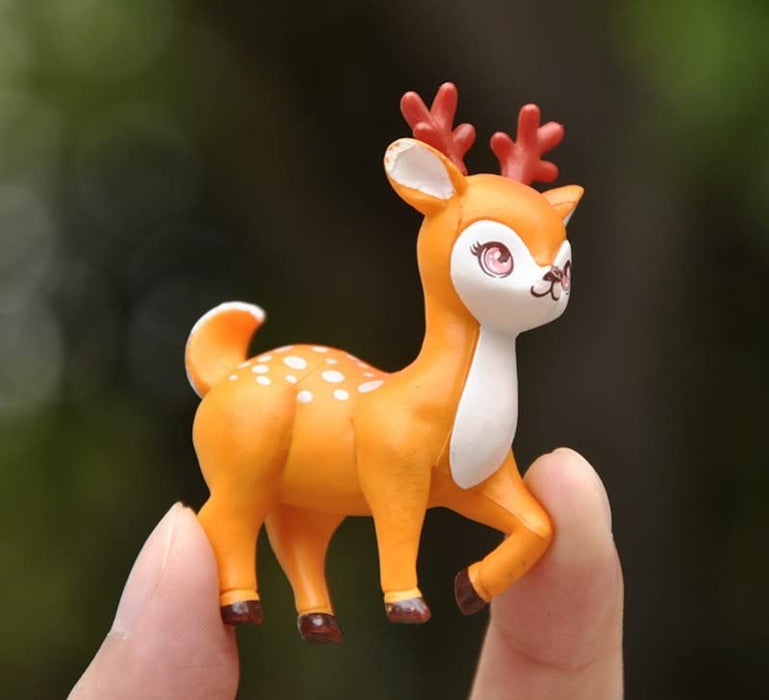 1 Set Deer Miniature Multiuse as Home-Garden Decorations, Cake Topper, Toys, Showpieces, Table Topper, Gift Item (4 Pieces)