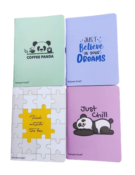 4 Pcs Notebook Diary for Gift Diary, Office Personal Daily Planner Notebook for Men & Women- Small and Thin Daily for Creative Writing/Drawing (Plain Pages, 40 Pages, Multi color)