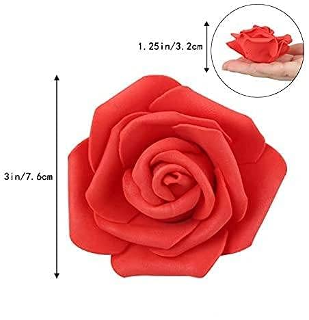 SATYAM KRAFT 6 Pcs Artificial Floating Rose Foam Big Fake Beach Water Flowers, Pooja Thali, Festival and Events, Home, Table, Badroom, Pooja room, Diwali decoration items and Diy Craft (6 Pieces )