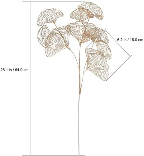 4 Pcs Artificial Flower Gingko Leaves Fake Flowers Sticks Bunch Decorative Items for Home, Living Room Table Decoration Plants and Craft Items Corner (Without Vase Pot) (Light Silver)