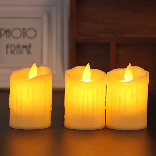 Flame less LED pillar Candle with Dancing Flame Battery Operated