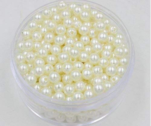Moti (Off-White) (10 mm) 1200 Pearl, Crafts Artificial Pearl Beads for Beading DIY Jewellery