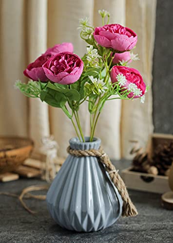 1 Pcs Bunch Artificial Bridal Piano Rose Peony Flower for Gifting, Fake Flowers Sticks Bunch decorative items for home, Office, Room Decorations, Diwali Decoration (Without Vase Pot)