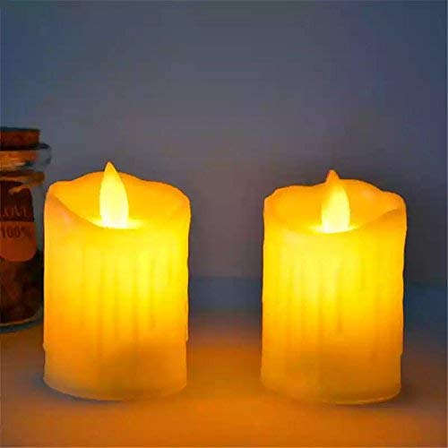 Flame less LED pillar Candle with Dancing Flame Battery Operated