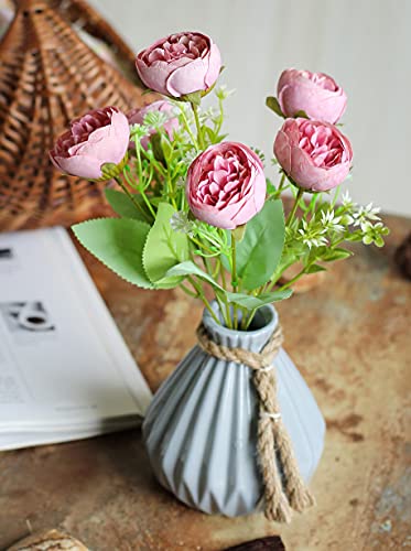1 Pcs Bunch Artificial Bridal Piano Rose Peony Flower for Gifting, Fake Flowers Sticks Bunch decorative items for home, Office, Room Decorations, Diwali Decoration (Without Vase Pot)