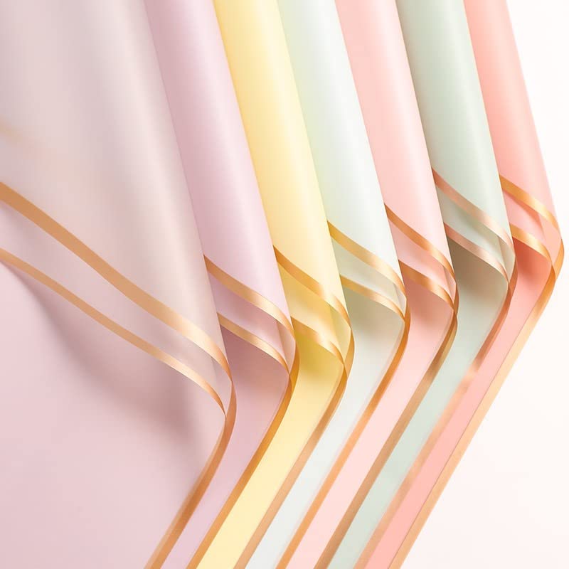 10 Pcs Random Gradient Gift Wrapping Paper Bouquet Paper Waterproof Ko ...