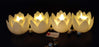 Lotus Shape Flame Less LED Candle with Dancing Flame Battery Operated Candles Melted Design Pillar Candle for Diwali Gift/Home Decor Birthday/Festival / - Yellow Color (6 Pcs)