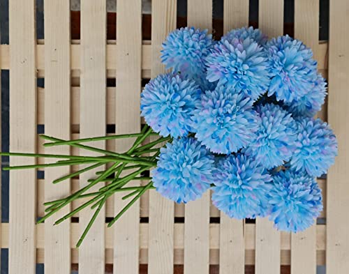5 Pcs Artificial Chrysanthemum Ball Hydrangea Flower Stick for Home, Office, Bedroom, Balcony, Living Room Decoration and Craft - (Pack of 5) (Without Vase Pot)