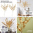 SATYAM KRAFT 4 Pcs Artificial Flower Gingko Leaves Fake Flowers Sticks Bunch Decorative Items for Home, Living Room Table Decoration Plants and Craft Items Corner (Without Vase Pot) (Gold)