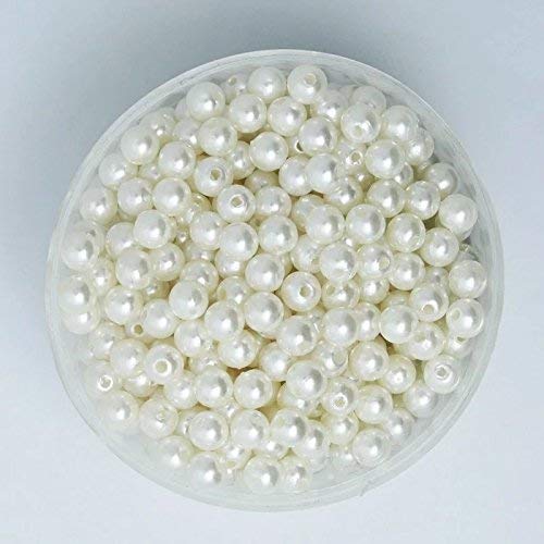 Moti (Off-White) (10 mm) 1200 Pearl, Crafts Artificial Pearl Beads for Beading DIY Jewellery