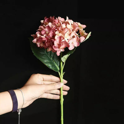 4 Pcs Artificial Hydrangea Fake Flowers Bunch decorative items for Diwali Home, Room, Office, Bedroom, Balcony, Living Room, Table Decoration, Plants and Craft Items Corner (Without Vase Pot)