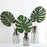Artificial Flower Plant Big Monstera Palm Leaves for Gifting, Office Desk, Garden, Pot for Shelf, Bedroom, Balcony, Living Room, Farmhouse, Indoor, Outdoor, Home Decorations and Craft (40cm), Green
